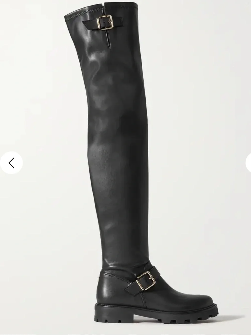 JIMMY CHOO biker II buckled leather over-the-knee boots